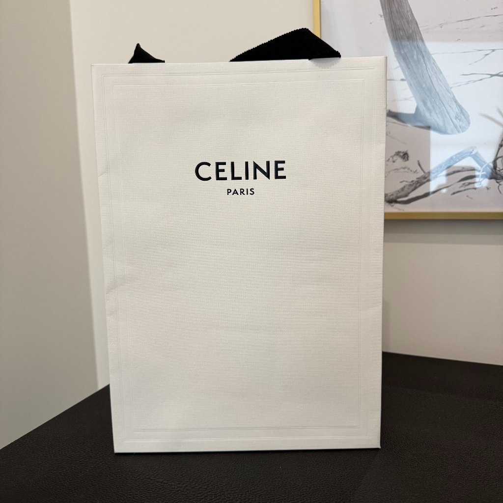 Authentic Celine Paris White Paper Gift Shopping Bag From Boutique